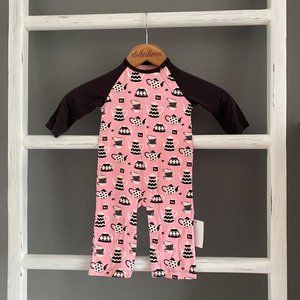 Kickee Pants Raglan Romper Teatime Size 3-6M
